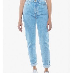 American apparel high waist mom jeans light wash